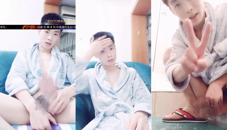 น้องชายผิวขาวนั่งยองๆ ช่วยตัวเองและฉีดสาระสำคัญ - Wanke Video